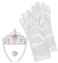 "SET PRINCESSE DES NEIGES" (tiare,gants, bague)