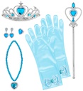 "SET PRINCESSE" (tiare, gants, collier, boucles d’oreilles, bague, baguette magique)