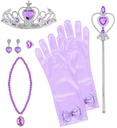 "SET PRINCESSE" (tiare, gants, collier, boucles d’oreilles, bague, baguette magique)