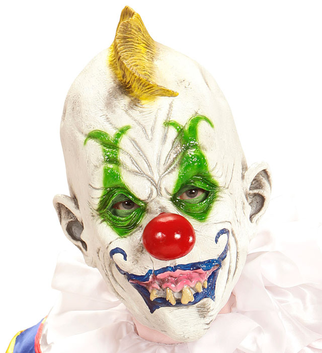 "3/4 DE MASQUE DE CLOWN BLANC MECHANT"