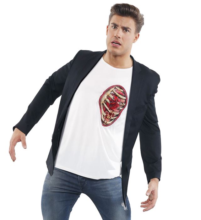 [96587] "T-SHIRT AVEC CAGE THORACIQUE, COEUR ET POUMON"