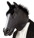 "MASQUE DE CHEVAL NOIR AVEC CRINS PELUCHE"