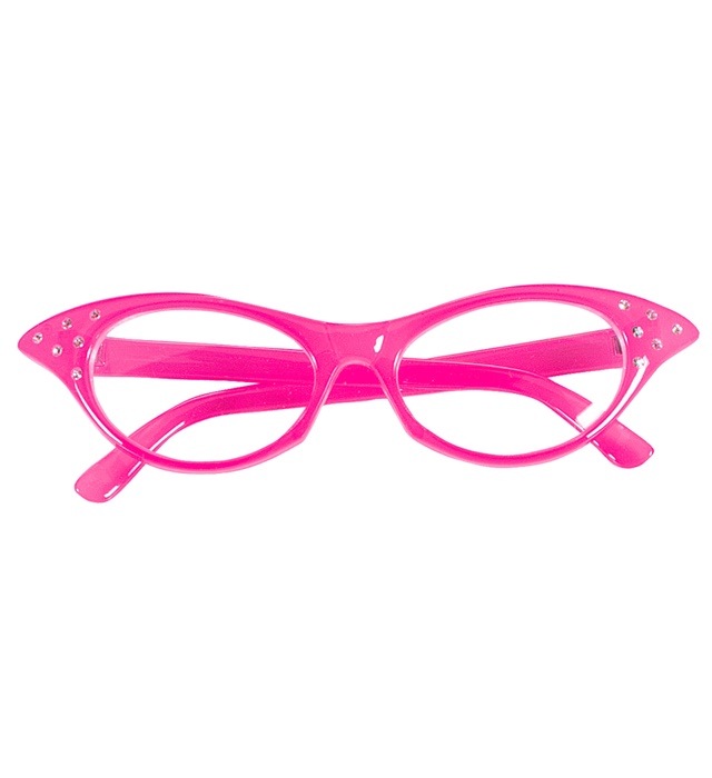 [96673] "LUNETTES ROSES ANNEES 50 AVEC STRASS"