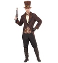 "STEAMPUNK" (queue de pie avec gilet, jabot, chapeau)