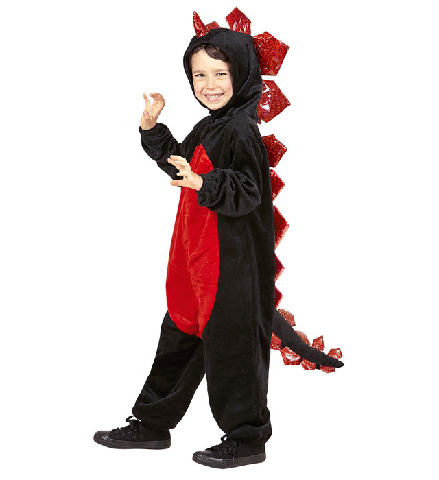 DINOSAURE NOIR EN PELUCHE (combinaison avec capuche)