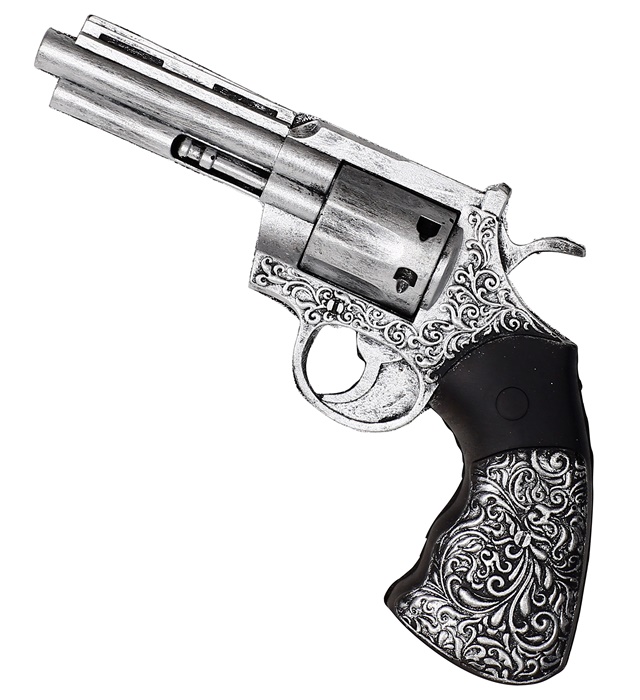 [01449] "REVOLVER AUTHENTIQUE EN LATEX MOUSSE" 25 cm
