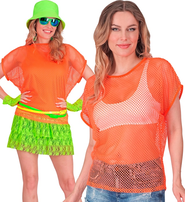 [96990] "CHEMISE À MAILLE ORANGE FLUORESCENT" (XXL)