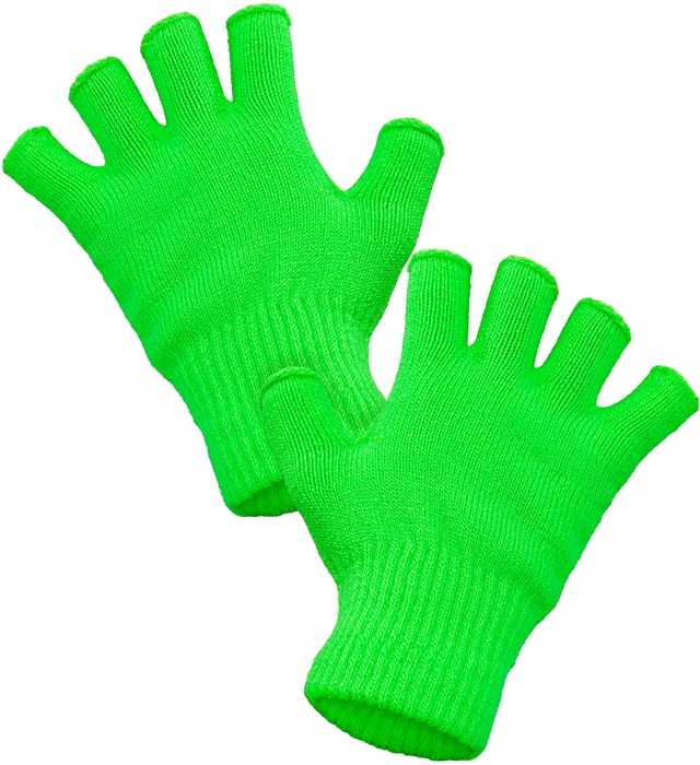[97041] "GANTS SANS DOIGTS VERT FLUORESCENT"