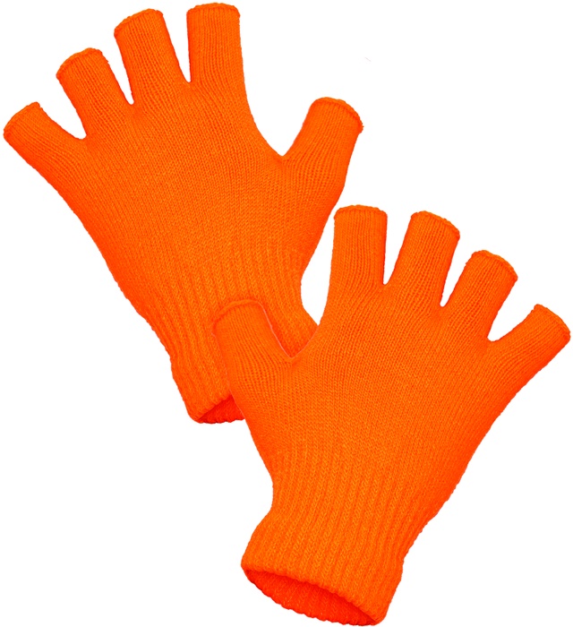 "GANTS SANS DOIGTS ORANGE FLUORESCENT"