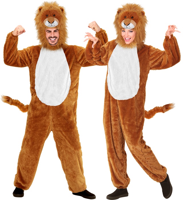 "LION EN PELUCHE DOUX" (combinaison à capuche avec masque)