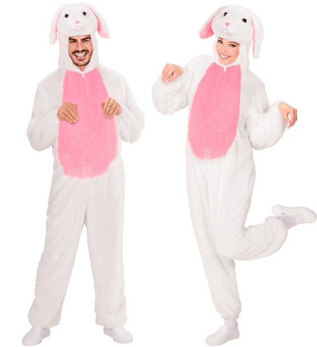 "LAPIN EN PELUCHE DOUX" (costume avec capuche et masque)