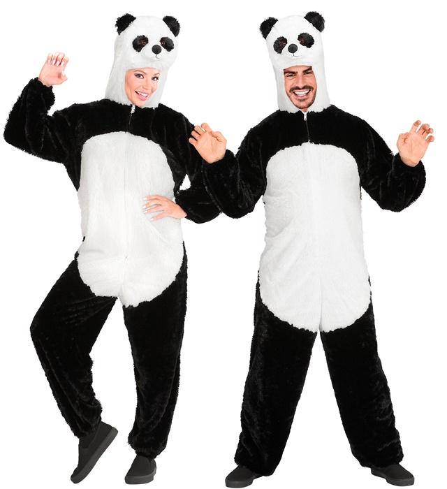 "PANDA EN PELUCHE DOUX" (combinaison à capuche avec masque)