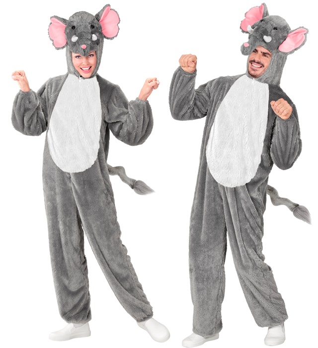 "ELEPHANT EN PELUCHE DOUX" (combinaison à capuche avec masque)
