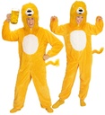 "LION JAUNE EN PELUCHE DOUX" (costume à capuche et masque)