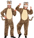 "LEOPARD EN PELUCHE DOUX" (combinaisonà capuche avec masque)