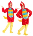 "OISEAU ROUGE EN PELUCHE DOUX" (combinaison à capuche avec masque)