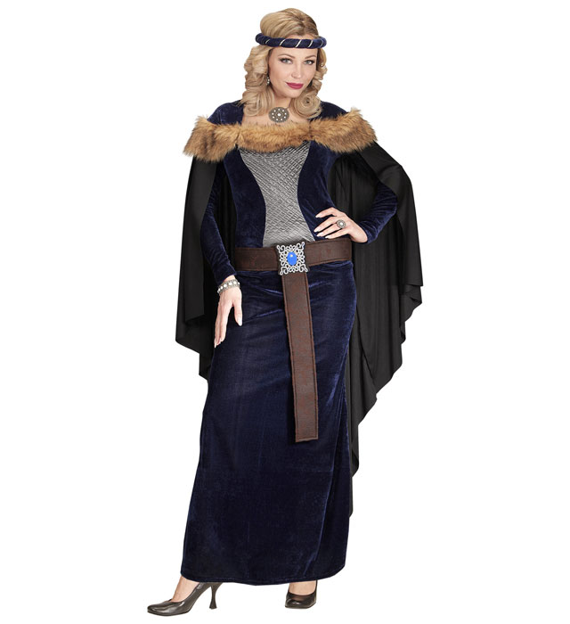 [01461] "PRINCESSE MEDIEVALE" (robe avec cape, ceinture, coiffe) (S)