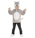 "LOUP EN PELUCHE DOUX" (veste à capuche et masque)