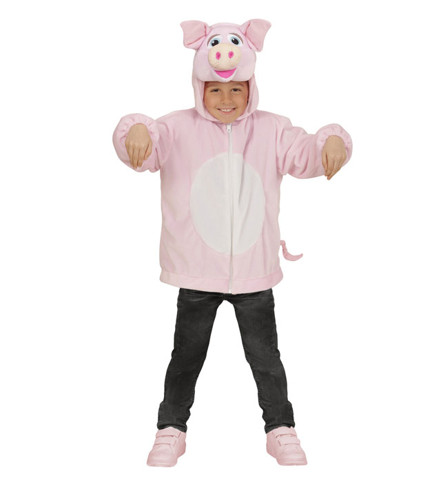 "COCHON EN PELUCHE DOUX" (veste à capuche et masque)
