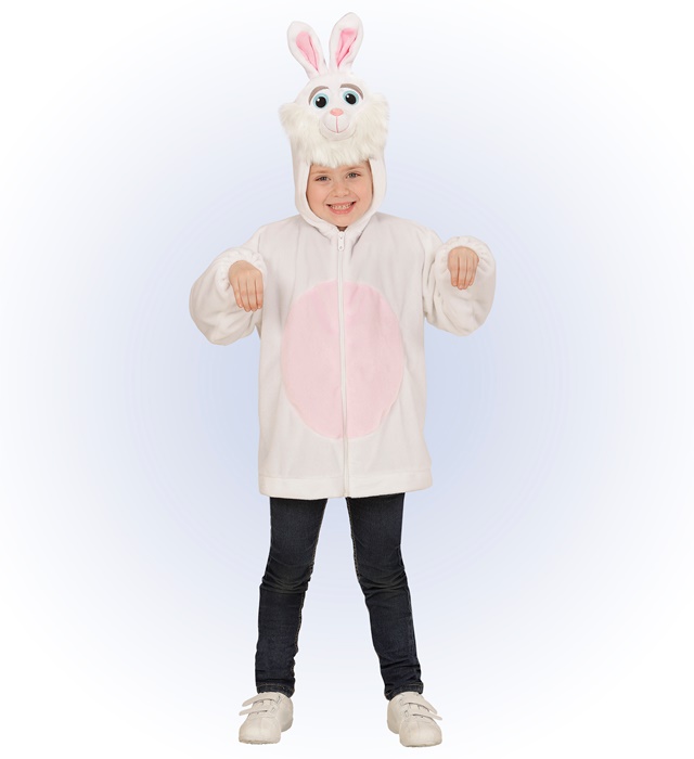 "LAPIN EN PELUCHE DOUX" (veste à capuche et masque)