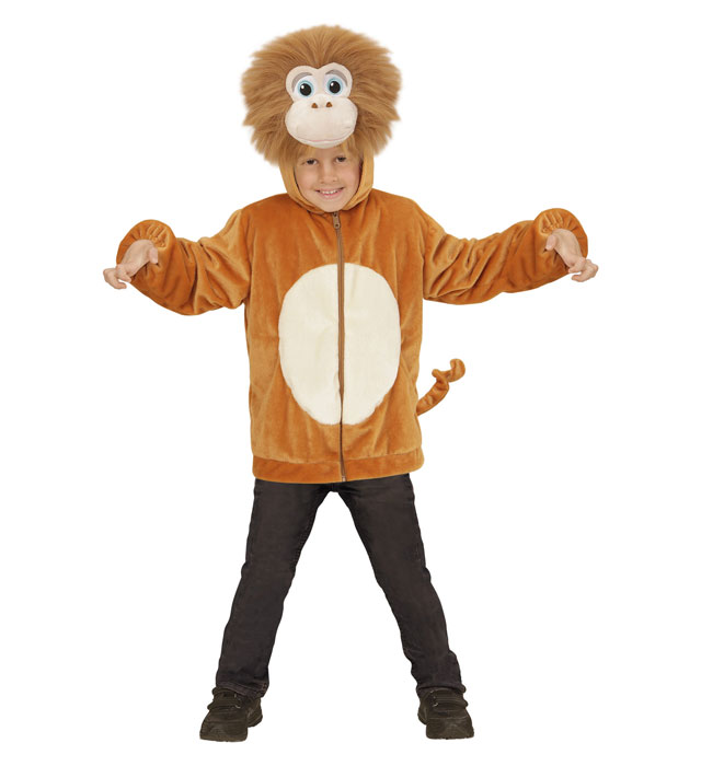 "SINGE EN PELUCHE DOUX" (veste à capuche et masque)