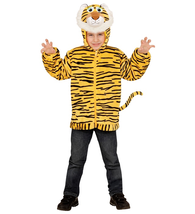 "TIGRE EN PELUCHE DOUX" (veste à capuche et masque)