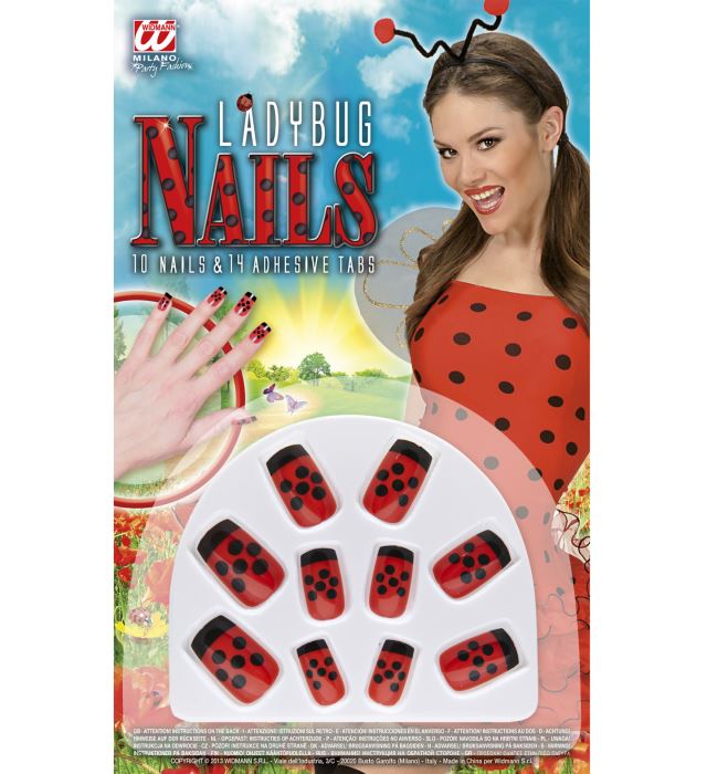 Set de "10 FAUX ONGLES COCCINELLE"