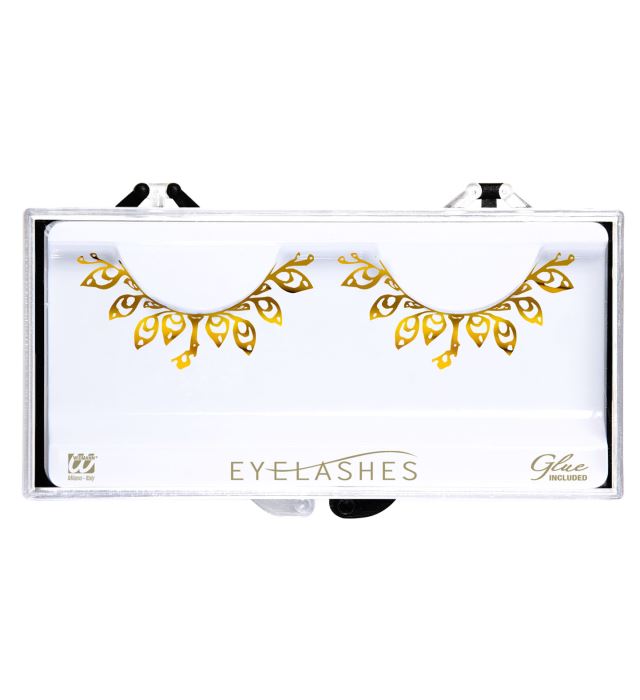 "FAUX CILS OR MODE TATOUAGE" en boite avec bouteille de colle en verre