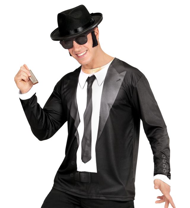 [98700] "BLUES MAN" (T-shirt manches longues avec impression photoréaliste par sublimation) (XL)