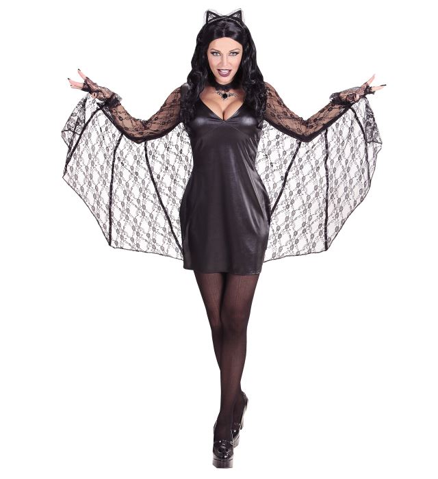 "FEMME CHAUVE-SOURIS" (robe avec ailes, oreilles)