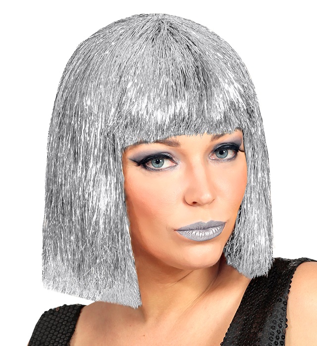 [01507] "PERRUQUE GLITZY VEGAS ARGENT" en boîte