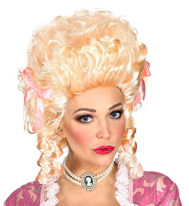 [01516] "PERRUQUE FEMME COLONIALE BLONDE" en boîte