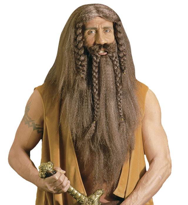"PERRUQUE BARBARE AVEC BARBE ET MOUSTACHE" en boÎte