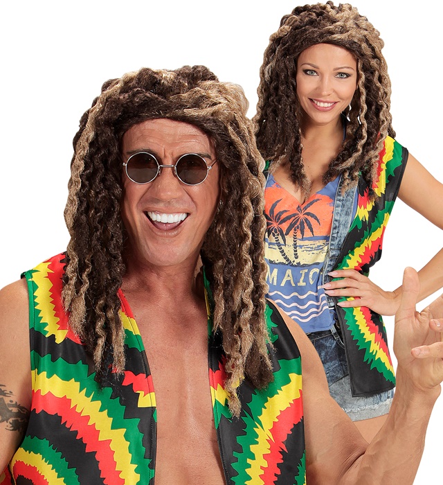 [D0715] "PERRUQUE RASTA" blonde/brune - enboite