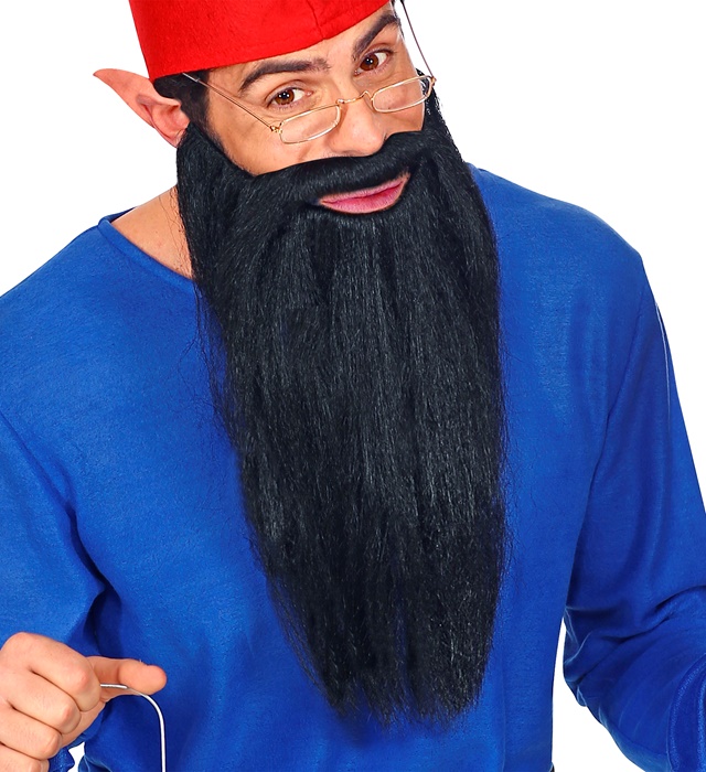 [01525] "LONGUE BARBE NOIRE AVEC MOUSTACHE PERSONNAGE" s'adapte avec confort