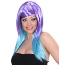 "PERRUQUE BICOLORE TURQUOISE/VIOLETTE" en boite