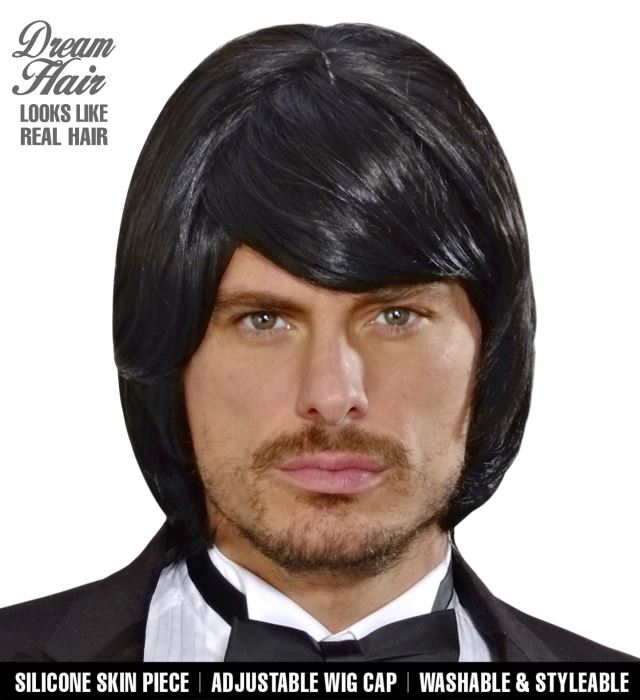 [K9225] "PERRUQUE NOIRE ADAM DREAM HAIR" en boite de couleur