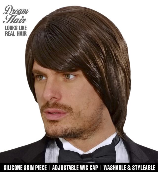 [K9227] "PERRUQUE BRUNE ADAM DREAM HAIR" en boite de couleur