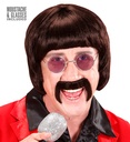 "PERRUQUE BRUNE 60s MUSIC MAN AVECMOUSTACHE ET LUNETTES" en boîte