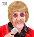 "PERRUQUE BLONDE 60s MUSIC MAN AVEC MOUSTACHE ET LUNETTES" en boîte
