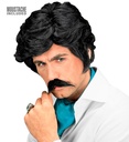 "PERRUQUE PLAYBOY AVEC MOUSTACHES" noire - en boÎte