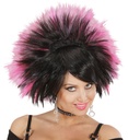"PERRUQUE PRINCESSE ROCK" noire/ rose - en boite
