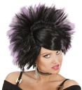 "PERRUQUE PRINCESSE ROCK" noire/ violette - en boite