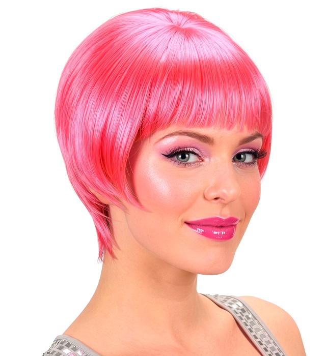 [R0860] "PERRUQUE RAVE PARTY" rose - en boite