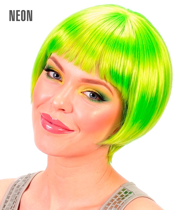 "PERRUQUE RAVE PARTY" neon verte -en boite