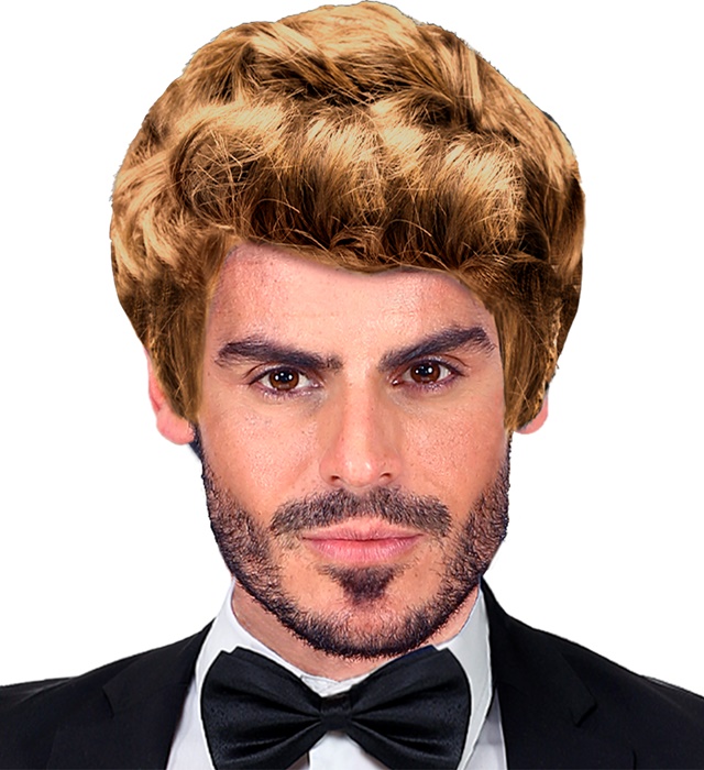 [R0902] Set de "4 PERRUQUE RICK" blonde - en boîte