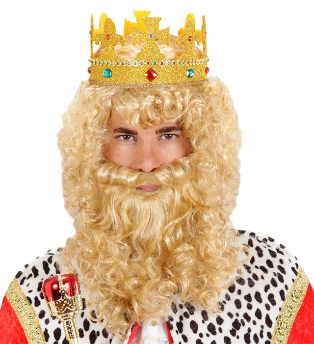 "PERRUQUE ROI AVEC BARBE ET MOUSTACHE" en boÎte