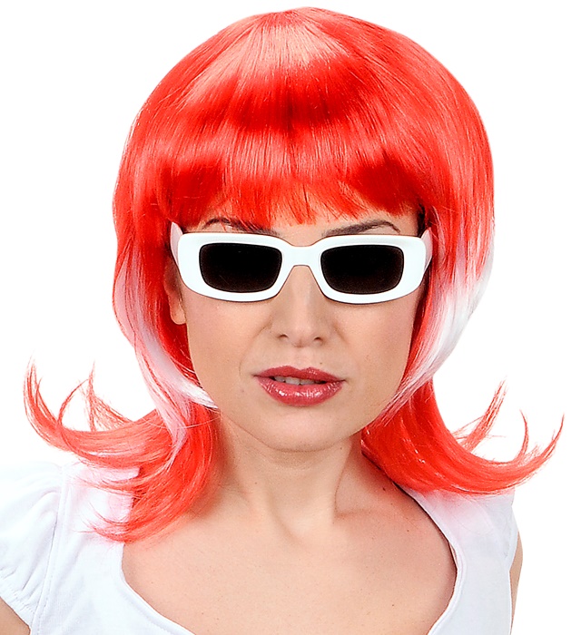 "PERRUQUE SUPPORTRICE ROUGE - BLANC - ROUGE" en boite
