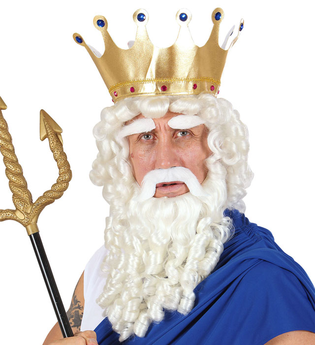 "PERRUQUE DIEU DE L'OLYMPE AVEC LOCKS, BARBE, MOUSTACHE & SOURCILS" en boite