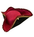 "CHAPEAU TRICORNE DELUXE NOIR ET BORDEAUX"